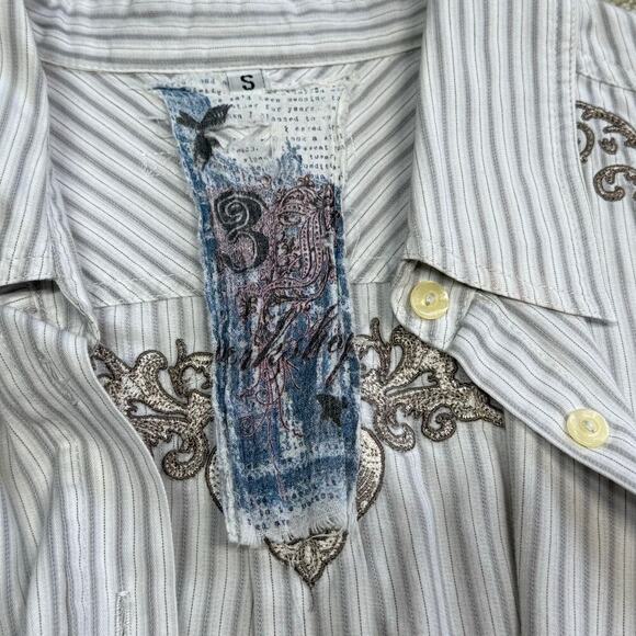 3J Workshop Johnny Was Button Front Embroidered Cargo Pocket Shirt Small - Picture 11 of 13